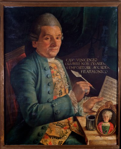 Portrét Vincenza Olivieriho, italského skladatele (malba od Unknown artist