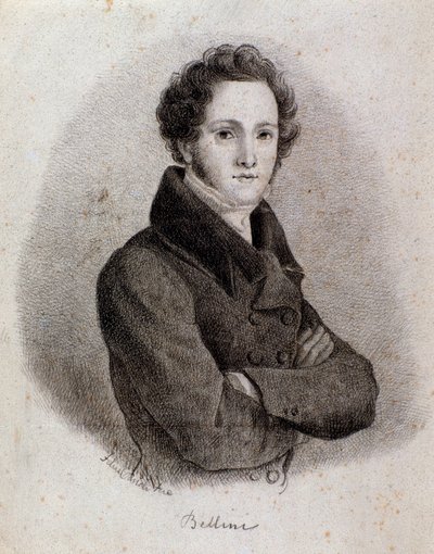 Portrét italského skladatele Vincenza Belliniho (rytina. 19. století) od Unknown artist