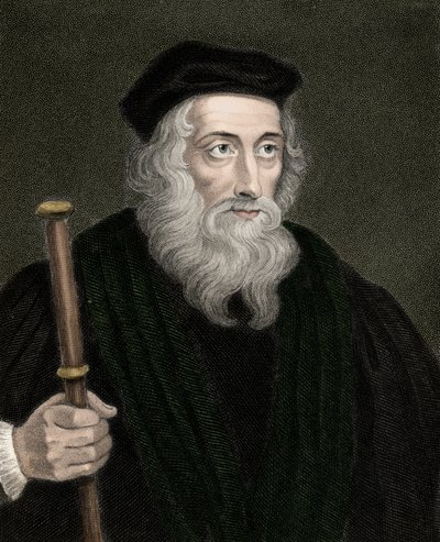 Portrét anglického teologa a reformátora Johna Wyclifa (nebo Wycliff nebo Wycliffe od Unknown artist