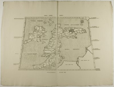 Prima Europe Tabula: Ptolemaeus Romae 1490 od Unknown artist