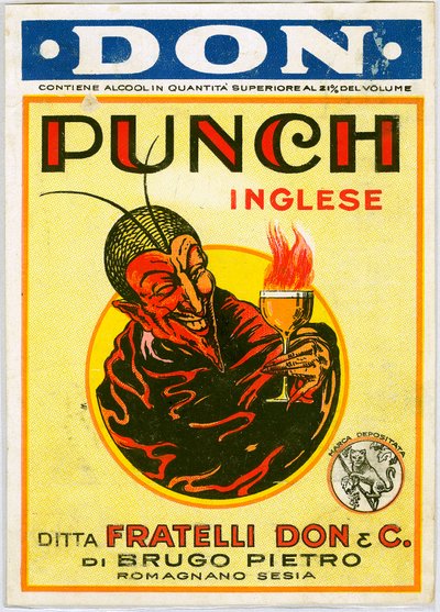 Punch inglese reklama na alkohol s ďáblem (Chromolitografie) od Unknown artist