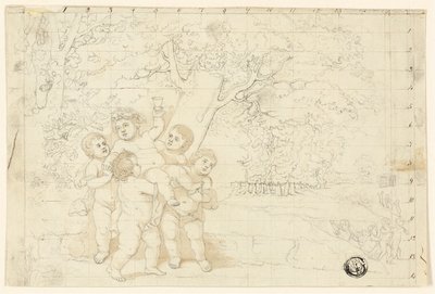 Putti nesoucí mladého Bacchuse od Unknown artist