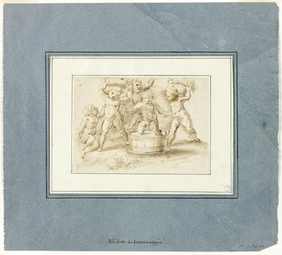 Putti vyrábí víno od Unknown artist