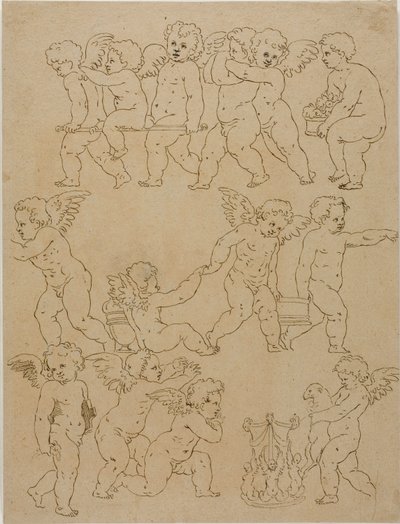 Putti plní úkoly od Unknown artist