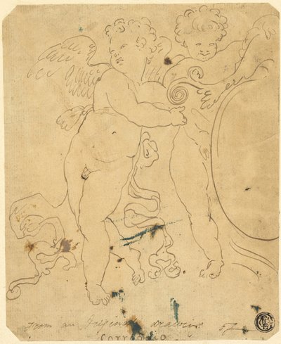 Putti se štítem od Unknown artist