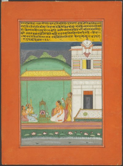 Ragini Kamod, stránka ze sady Ragamala z Džajpuru od Unknown artist