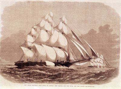 Regate mezi nůžkami Ariel a Taeping v roce 1866. od Unknown artist