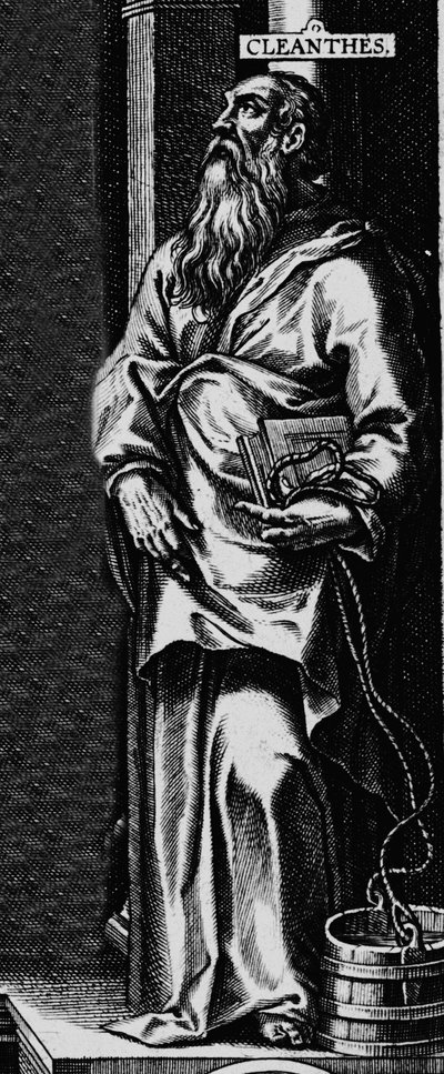 Znázornění řeckého filozofa Stoicist Cleanthe (330-232 př. n. l.)““ Rytina z frontispisu „“filosofických děl““ od Seneque od Unknown artist