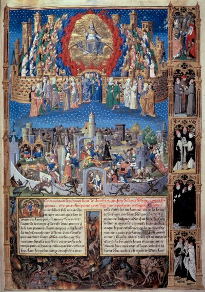 Znázornění města Božího (celeste) a města lidí (pozemského) Miniatura převzatá z „“ De civitate dei““ (Město Boží) od svatého Augustina z Hippa (354-430), přeložil Raoul de Presles kolem roku 1480. Městská knihovna Macon od Unknown artist