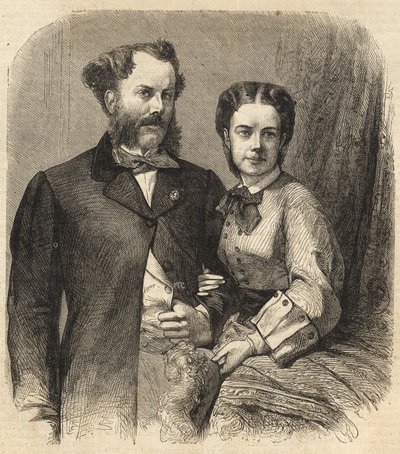 Richard Klemens von Metternich (1829-1895) a Pauline Metternich (Pauline Clementine Marie Walburge, hraběnka Sandor von Szlavnicza - princezna z Metternich-Winneburg zu Beilstein) (1836-1921) - Ilustrativní vesmír 1864 od Unknown artist