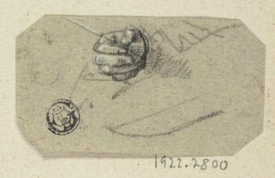 Pravá ruka držící kreslicí nástroj od Unknown artist
