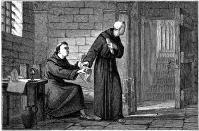 Roger Bacon ve své pařížské cele od Unknown artist