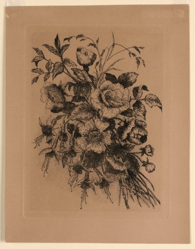 Růže a fuchsie od Unknown artist