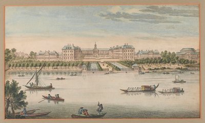 Royal Hospital Chelsea, Pohled z řeky, circa 1750 od Unknown