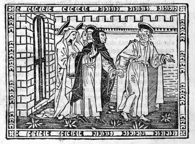 Svatý Petr vedený rukou Savonarolou (Jerome Savonarola) (1452 - 1498) - v „“ Compendium of Revelatione““, inkunábulu z 23.4.1496. od Unknown artist