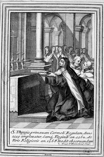 Svatá Terezie od Ježíše nebo svatá Terezie z Avily (1515-1582) se modlí. od Unknown artist