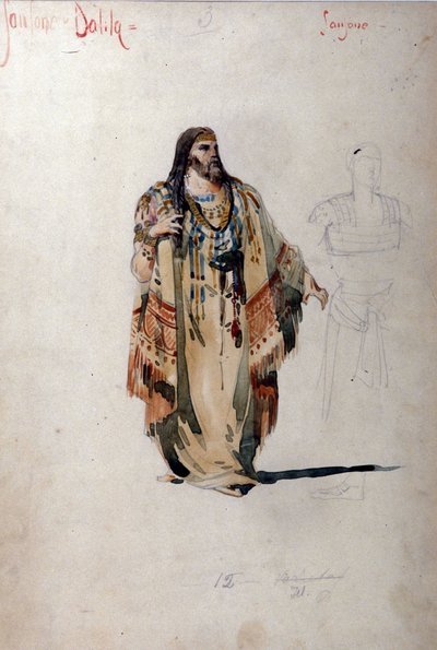 Kostým Samson pro operu „“Samson a Dalila““ od Camille Saint Saens (Saint-Saens). 1877 od Unknown artist