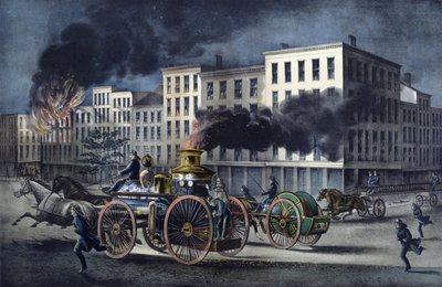Scéna každodenního života amerických hasičů od Unknown artist
