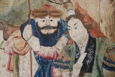 Scény z každodenního života v Číně, detail čínské tapety, čínský kabinet, Lovecká rezidence, Filippo Juvarra (1678-1736), Stupinigi, Piemont, Itálie od Unknown artist