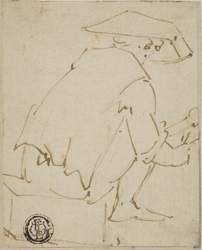 Sedící muž při pohledu zezadu od Unknown artist
