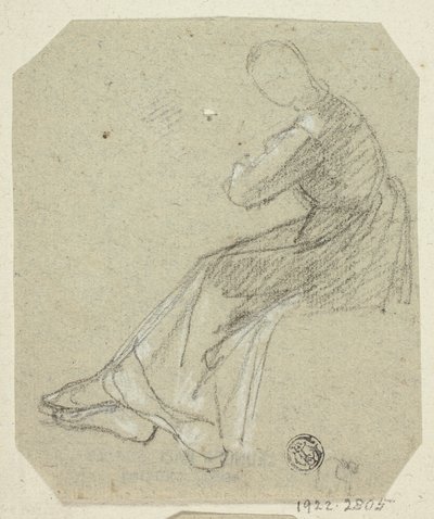 Sedící žena z profilu od Unknown artist