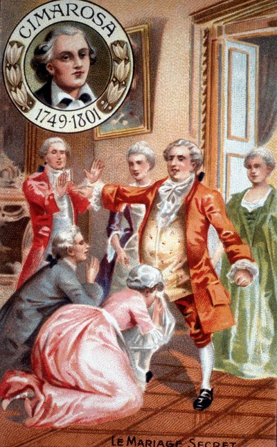 Tajný sňatek Domenica Cimarosy (1749 - 1801). od Unknown artist