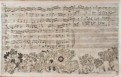 Noty k Umění fugy, konec kontrapunktu 5, od Johanna Sebastiana Bacha od Unknown artist