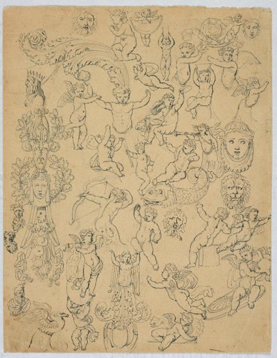List s putti a studiemi po antik od Unknown artist