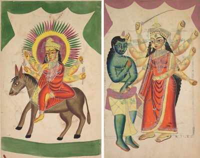 Sheetaladevi: Bohyně neštovic (recto); Durga (na druhou stranu) od Unknown artist