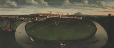 Shrewsbury a řeka Severn od Unknown artist
