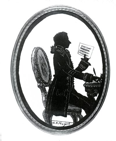 Silueta skladatele Wolfganga Amadea Mozarta (1756 - 1791). od Unknown artist