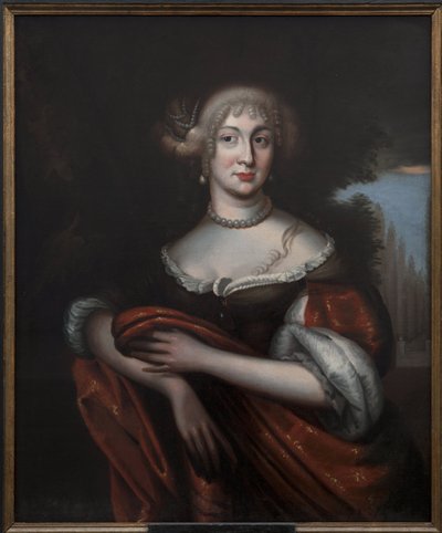 Sophie Amelie de Nassau Siegen, princezna German, vévodkyně de Courlande (Lotyšsko) - Portrét hraběnky Sophie Amalie z Nassau-Siegen (1650-1688), vévodkyně z Courland, Anonym. Olej na plátně. Rozměr: 90 x 74 cm. Národní muzeum Stockholm od Unknown artist