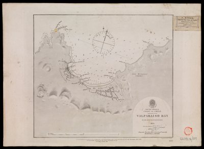 Jižní Amerika, pobřeží Chile - záliv Valparaiso, důstojníci lodi HMS "Beagle" 1835 od Unknown artist