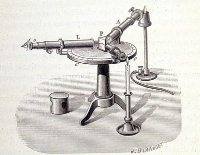 Spektroskop Bunsen a Kirchhoff – v “” Physique populaire”” od Emile Des Beaux, Flammarion od Unknown artist