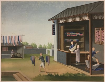 Spřádání látek, Příprava čajových lístků, Příprava hedvábí od Unknown artist