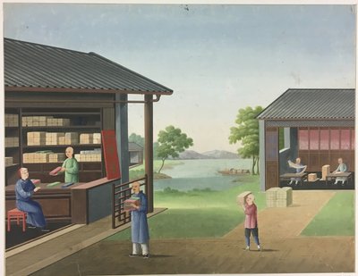 Spřádání látek, Příprava čajových lístků, Příprava hedvábí od Unknown artist