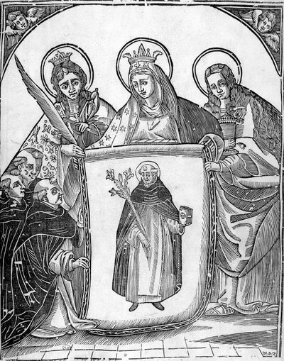 Svatý Tomáš Akvinský obklopený svatými. od Unknown artist