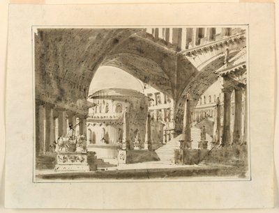 Scénický design, skupina budov od Unknown artist