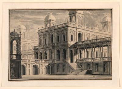 Scéna, palác a sloupoví zvenčí od Unknown artist