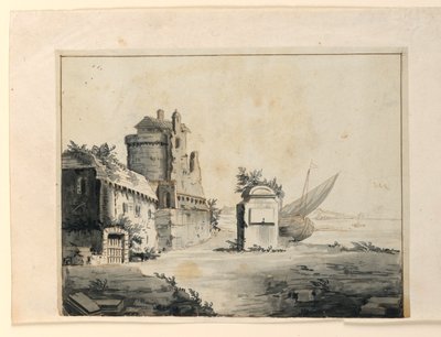 Scéna, Ruiny Nedaleko Pobřeží od Unknown artist