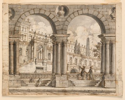 Scéna, ulice a paláce od Unknown artist