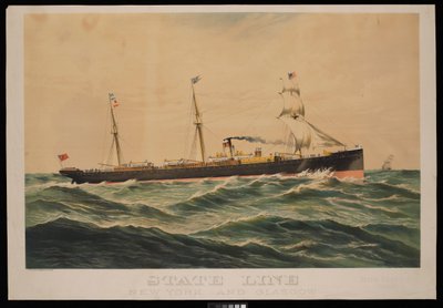 State Line New York and Glasgow, Austin Baldwin  Co General Agents New York (chromolitografie) od Unknown artist