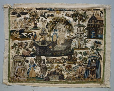 Panel Stumpwork: Příběh Davida a Batsheby od Unknown artist