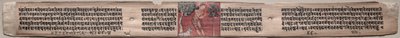 Sudhana a buvol: Folio 115 (přímo), z Gandavyuha-sutry (Písmo Nejvyšší řady) od Unknown artist