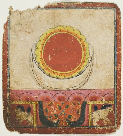 Slunce, Měsíc a Lotos na Lvím trůnu, ze sady zasvěcovacích karet (Tsakali) od Unknown artist