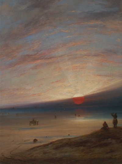 Západ slunce na pláži v Sark od Unknown artist