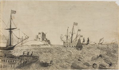 Švédské lodě u pobřeží od Unknown artist
