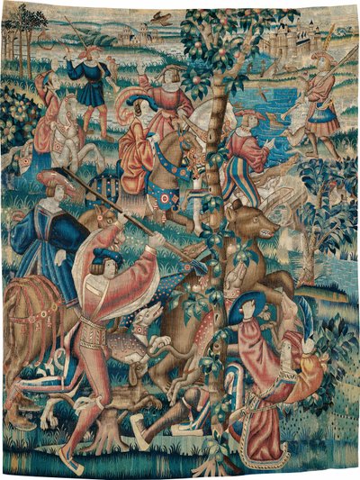 Tapiserie (série Lov na medvěda a sokolnictví z honů) od Unknown artist