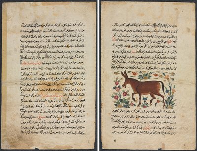 Textová stránka, perská próza (recto); Khar (zadek) (verze) od Unknown artist