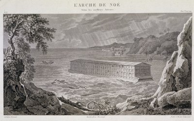 The Arch of Noe under the Deluge - rytina Fortier a Bovinet od Unknown artist